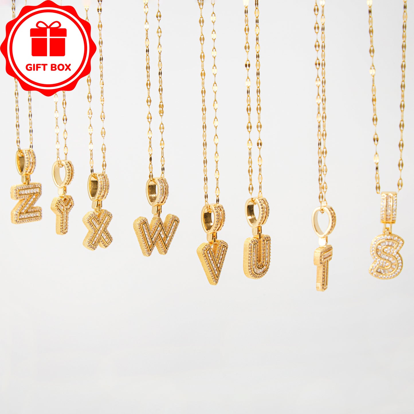 1pc, Women's Fashion Necklace, 26 Letter Pendant Necklace, Set with Synthetic Zirconia, Stainless Steel, Low Allergy, Light Luxury and Trendy Style, Suitable for Daily Shopping and Party Matching