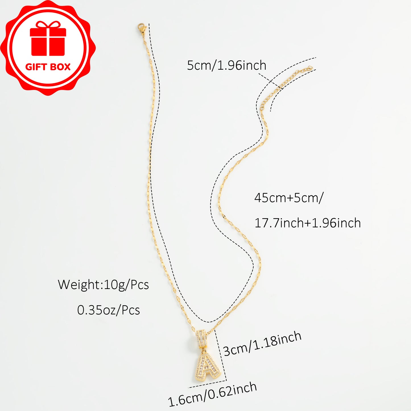 1pc, Women's Fashion Necklace, 26 Letter Pendant Necklace, Set with Synthetic Zirconia, Stainless Steel, Low Allergy, Light Luxury and Trendy Style, Suitable for Daily Shopping and Party Matching